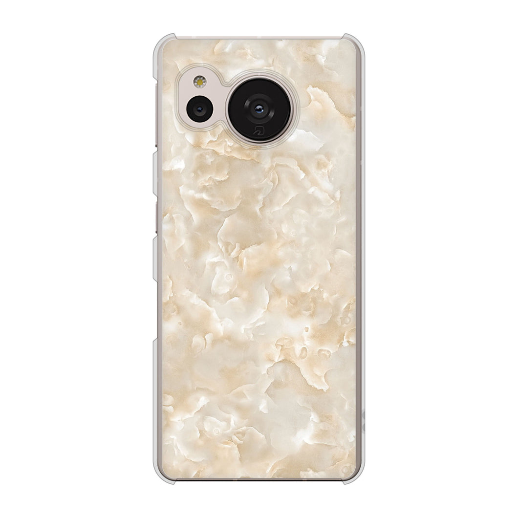 AQUOS sense7 SHG10 au 高画質仕上げ 背面印刷 ハードケース【KM872 大理石パール】