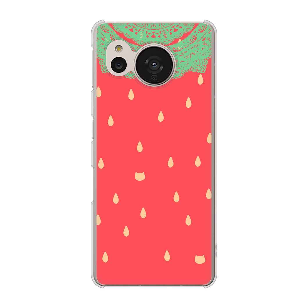 AQUOS sense7 SHG10 au 高画質仕上げ 背面印刷 ハードケース【MI800 strawberry ストロベリー】