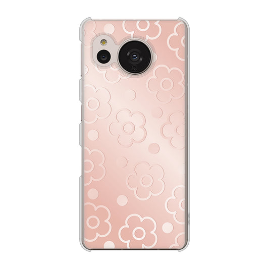 AQUOS sense7 SHG10 au 高画質仕上げ 背面印刷 ハードケース【SC843 エンボス風デイジーシンプル(ローズピンク)】