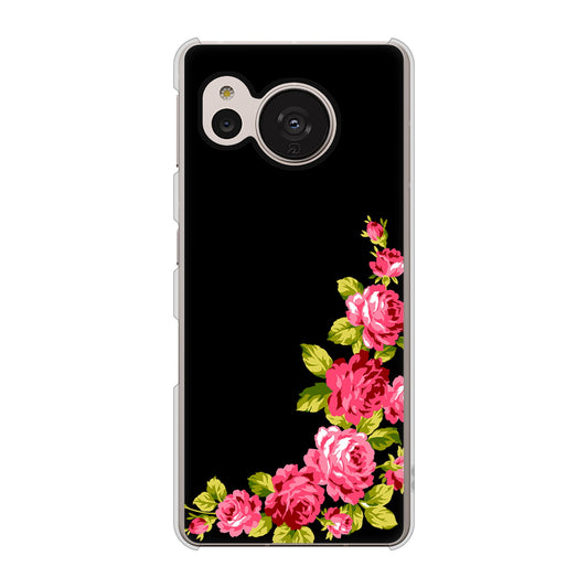 AQUOS sense7 SHG10 au 高画質仕上げ 背面印刷 ハードケース【VA826 バラのフレーム(黒)】