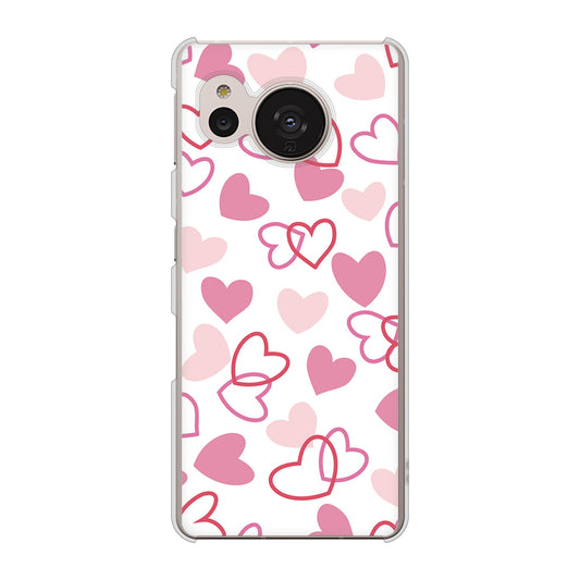 AQUOS sense7 SHG10 au 高画質仕上げ 背面印刷 ハードケース【VA929 ハートがいっぱい ピンク】
