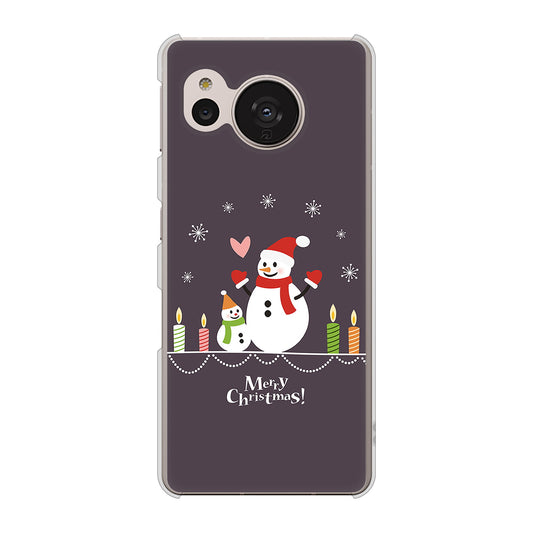 AQUOS sense7 SHG10 au 高画質仕上げ 背面印刷 ハードケース【XA809 雪だるまの親子】