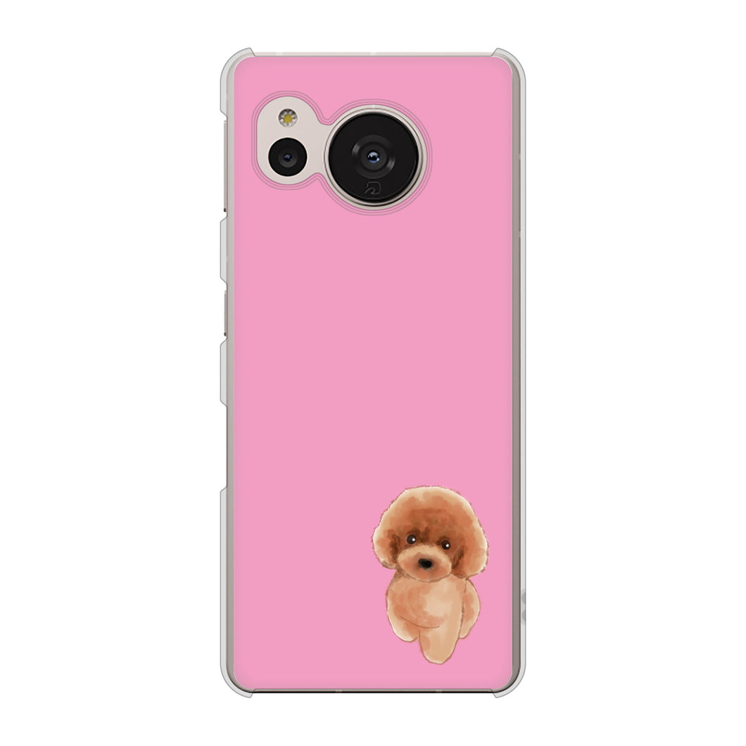 AQUOS sense7 SHG10 au 高画質仕上げ 背面印刷 ハードケース【YJ049 トイプードルレッド(ピンク)】