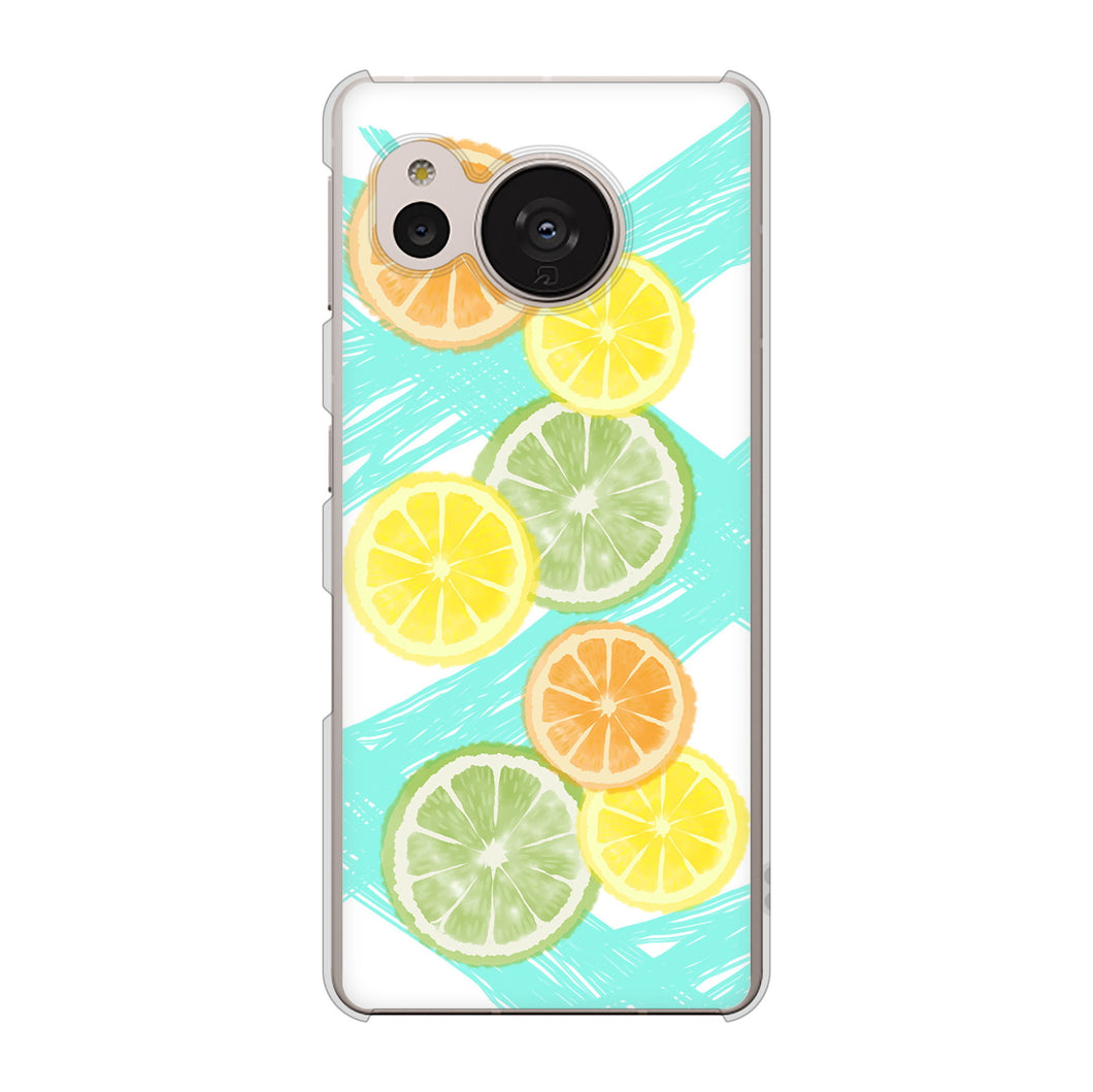 AQUOS sense7 SHG10 au 高画質仕上げ 背面印刷 ハードケース【YJ183 オレンジライム】