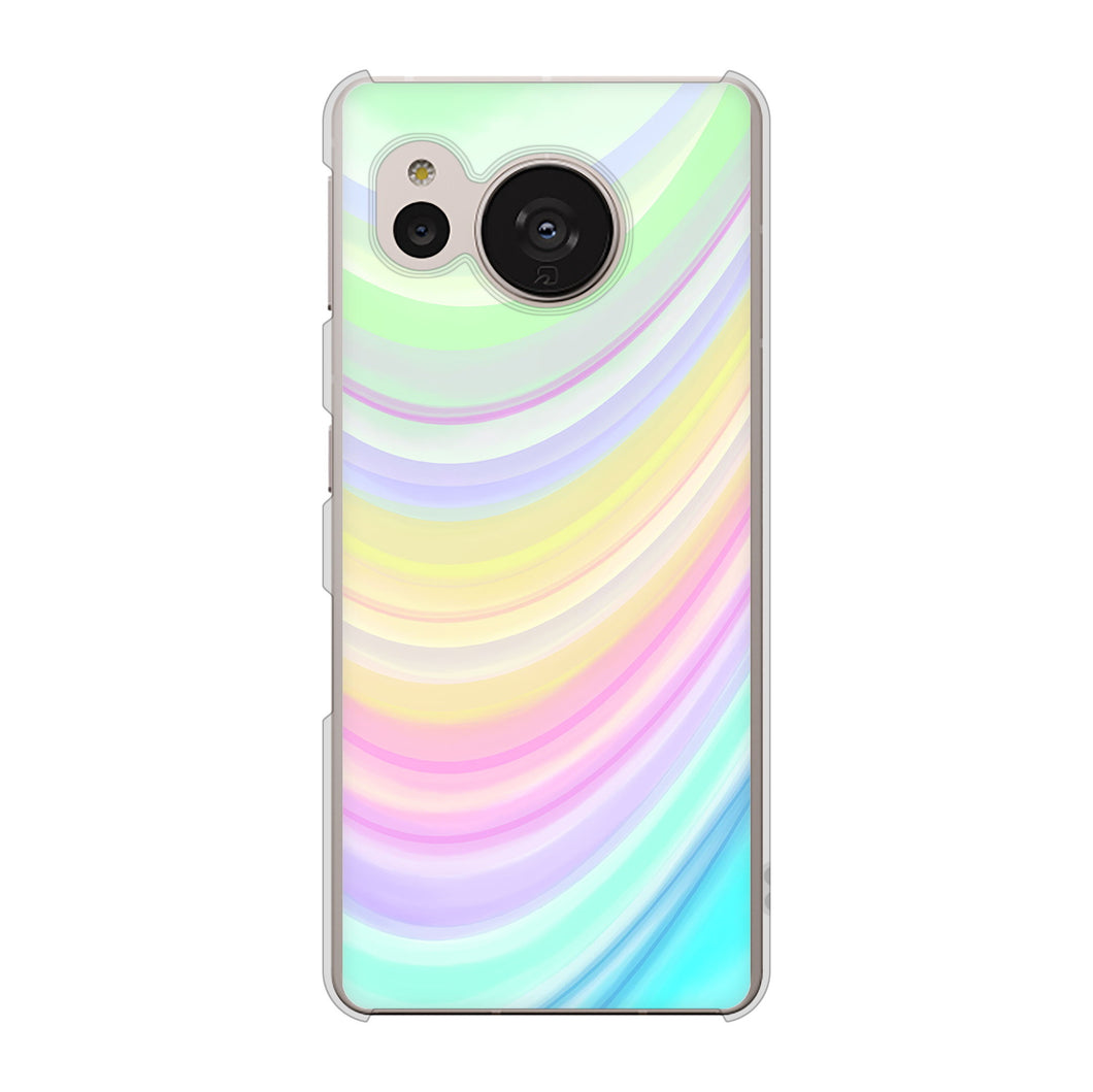 AQUOS sense7 SHG10 au 高画質仕上げ 背面印刷 ハードケース【YJ312 カラー レインボー】