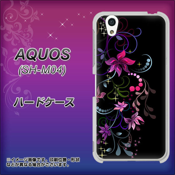 アクオス SH-M04 高画質仕上げ 背面印刷 ハードケース【263 闇に浮かぶ華】