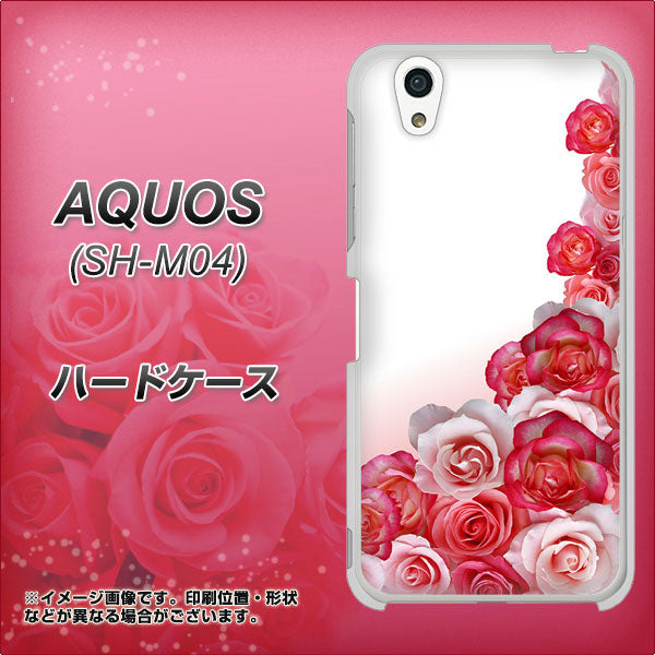 アクオス SH-M04 高画質仕上げ 背面印刷 ハードケース【299 薔薇の壁】