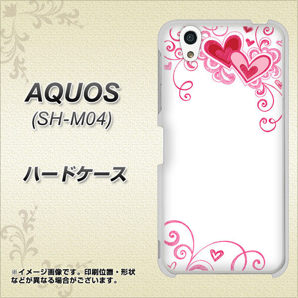 アクオス SH-M04 高画質仕上げ 背面印刷 ハードケース【365 ハートフレーム】