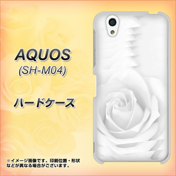 アクオス SH-M04 高画質仕上げ 背面印刷 ハードケース【402 ホワイトRose】