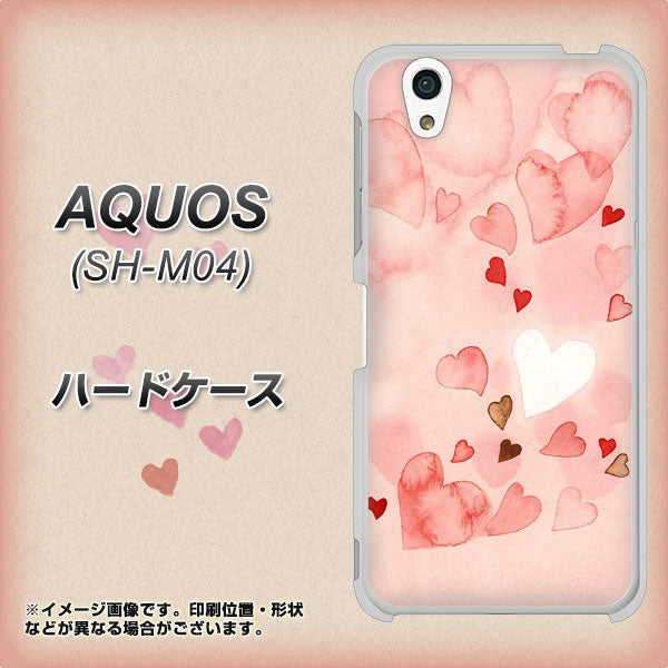 アクオス SH-M04 高画質仕上げ 背面印刷 ハードケース【1125 ハートの和紙】