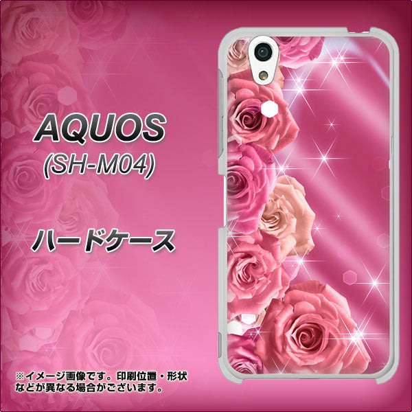アクオス SH-M04 高画質仕上げ 背面印刷 ハードケース【1182 ピンクの薔薇に誘われて】
