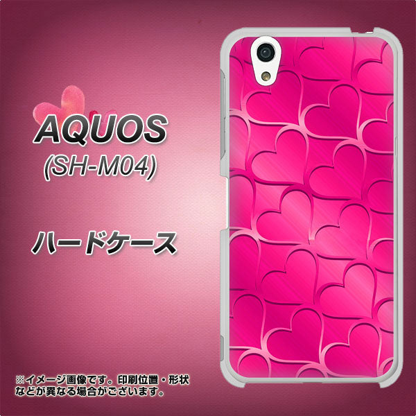 アクオス SH-M04 高画質仕上げ 背面印刷 ハードケース【1347 かくれハート(ショッキングピンク)】