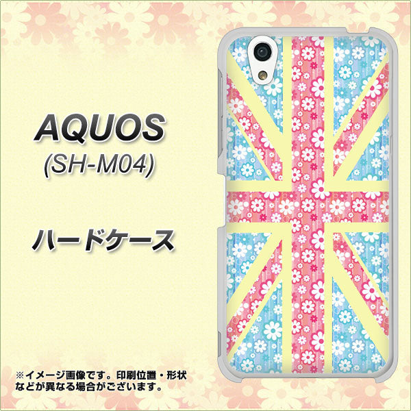 アクオス SH-M04 高画質仕上げ 背面印刷 ハードケース【EK895 ユニオンジャックパステルフラワー】