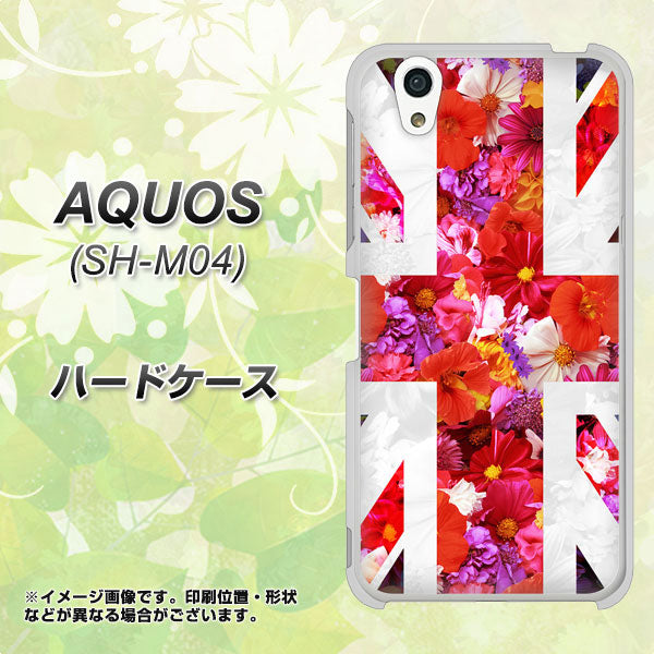 アクオス SH-M04 高画質仕上げ 背面印刷 ハードケース【SC801 ユニオンジャック リアルフラワー】