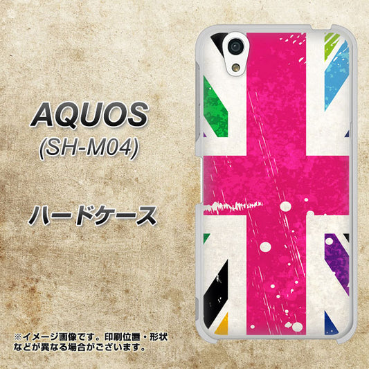 アクオス SH-M04 高画質仕上げ 背面印刷 ハードケース【SC806 ユニオンジャック ピンクビンテージ】