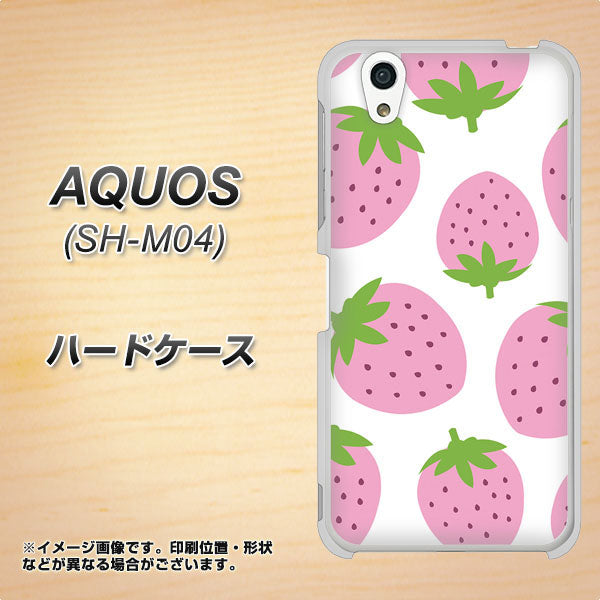 アクオス SH-M04 高画質仕上げ 背面印刷 ハードケース【SC816 大きいイチゴ模様 ピンク】
