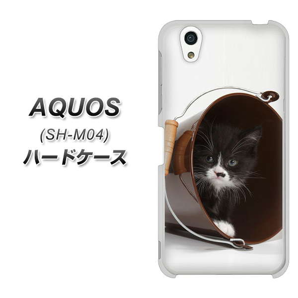 アクオス SH-M04 高画質仕上げ 背面印刷 ハードケース【VA800 ネコとバケツ】