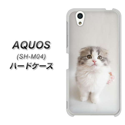アクオス SH-M04 高画質仕上げ 背面印刷 ハードケース【VA803 まっていますネコ】