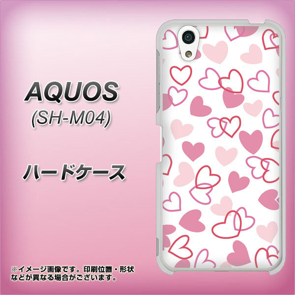 アクオス SH-M04 高画質仕上げ 背面印刷 ハードケース【VA929 ハートがいっぱい ピンク】