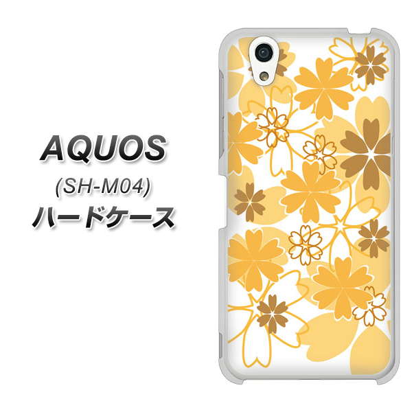 アクオス SH-M04 高画質仕上げ 背面印刷 ハードケース【VA959 重なり合う花 オレンジ】