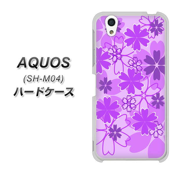 アクオス SH-M04 高画質仕上げ 背面印刷 ハードケース【VA960 重なり合う花 パープル】