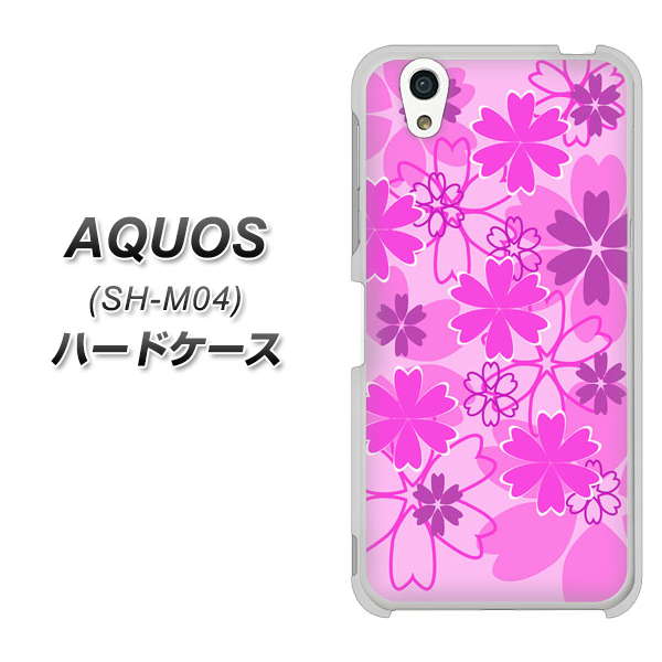アクオス SH-M04 高画質仕上げ 背面印刷 ハードケース【VA961 重なり合う花 ピンク】