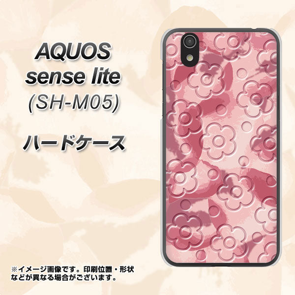 アクオス センス ライト SH-M05 高画質仕上げ 背面印刷 ハードケース【SC846 フラワーヴェルニ花ピンク(ローズヴェルール)】