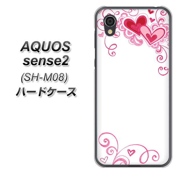 アクオスセンス2 SH-M08 高画質仕上げ 背面印刷 ハードケース【365 ハートフレーム】