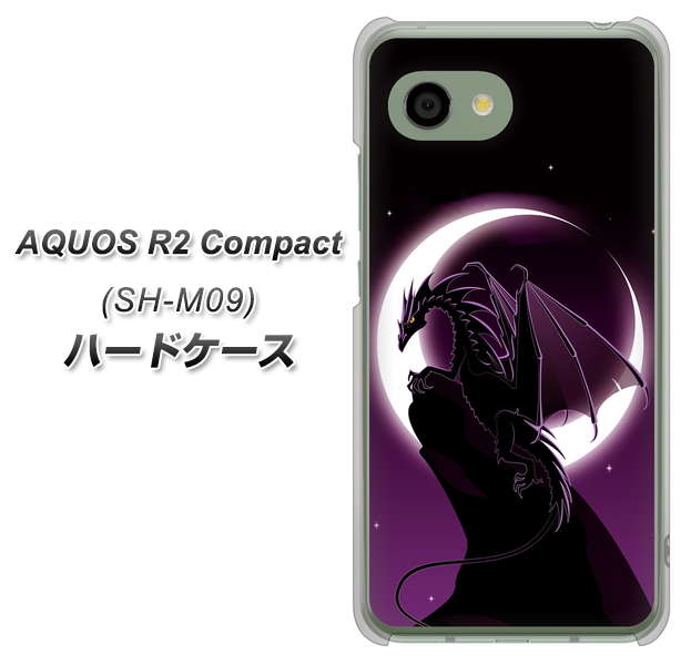 アクオス R2 コンパクト SH-M09 高画質仕上げ 背面印刷 ハードケース【037 三日月とドラゴン】