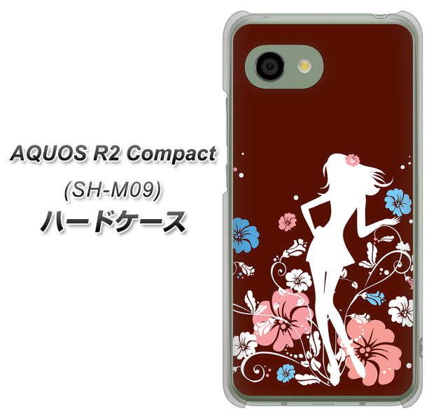 アクオス R2 コンパクト SH-M09 高画質仕上げ 背面印刷 ハードケース【110 ハイビスカスと少女】