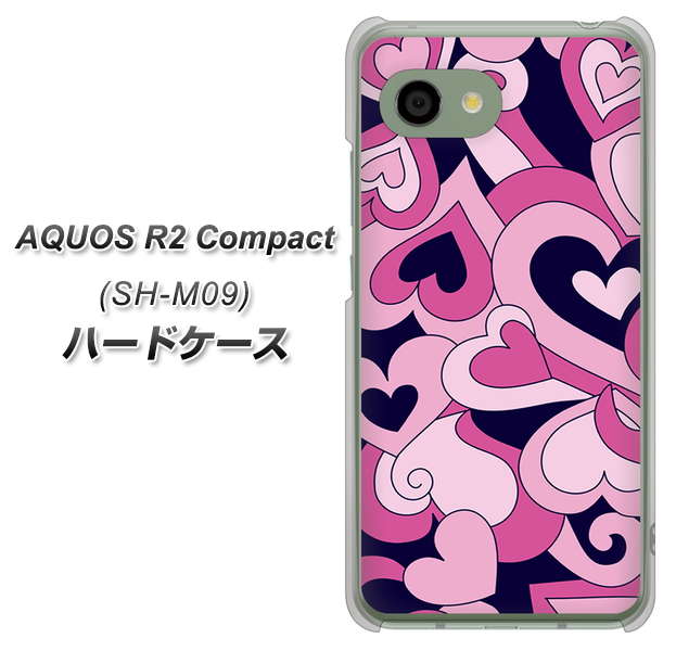 アクオス R2 コンパクト SH-M09 高画質仕上げ 背面印刷 ハードケース【223 ハートの調べ】