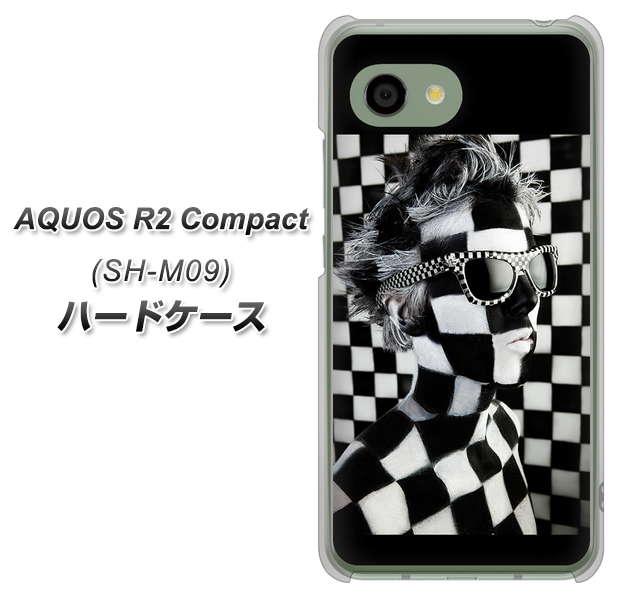アクオス R2 コンパクト SH-M09 高画質仕上げ 背面印刷 ハードケース【357 bk&wh】
