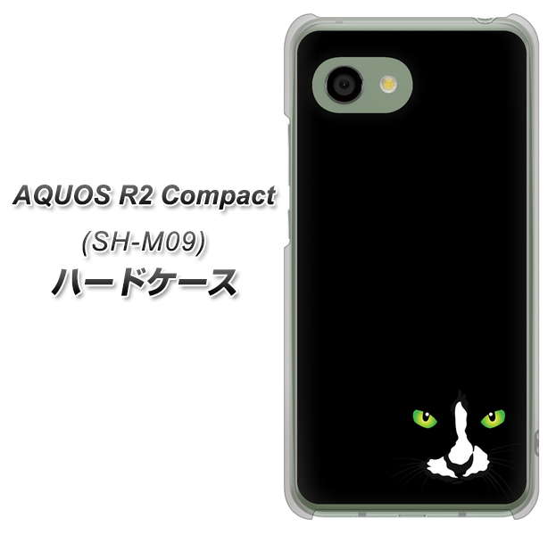 アクオス R2 コンパクト SH-M09 高画質仕上げ 背面印刷 ハードケース【398 黒ネコ】