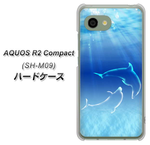アクオス R2 コンパクト SH-M09 高画質仕上げ 背面印刷 ハードケース【1048 海の守り神イルカ】
