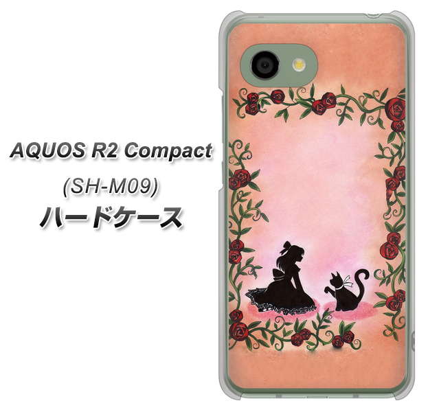 アクオス R2 コンパクト SH-M09 高画質仕上げ 背面印刷 ハードケース【1096 お姫様とネコ(カラー)】