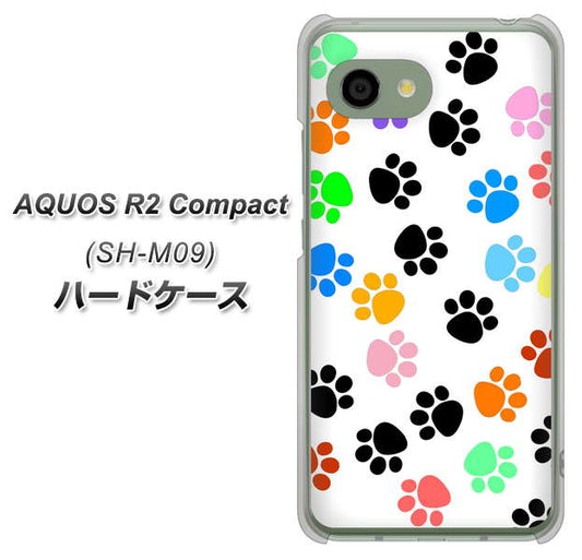 アクオス R2 コンパクト SH-M09 高画質仕上げ 背面印刷 ハードケース【1108 あしあとカラフル】