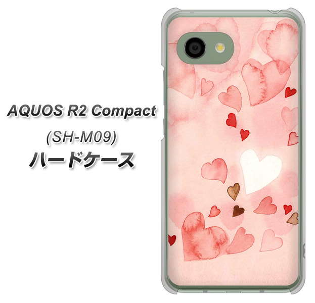 アクオス R2 コンパクト SH-M09 高画質仕上げ 背面印刷 ハードケース【1125 ハートの和紙】