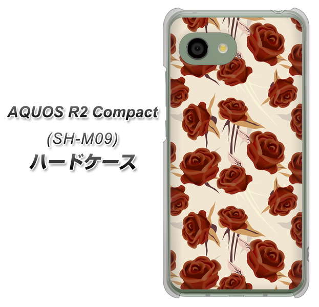 アクオス R2 コンパクト SH-M09 高画質仕上げ 背面印刷 ハードケース【1157 クラシックローズ】