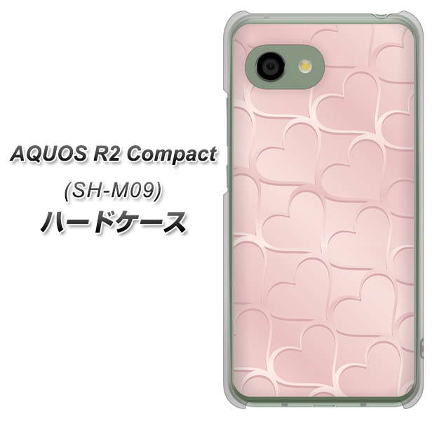 アクオス R2 コンパクト SH-M09 高画質仕上げ 背面印刷 ハードケース【1340 かくれハート(ローズピンク)】