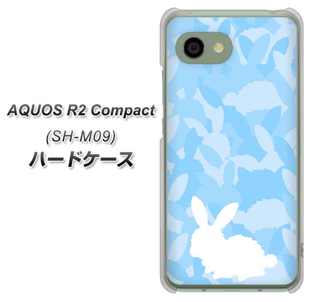 アクオス R2 コンパクト SH-M09 高画質仕上げ 背面印刷 ハードケース【AG805 うさぎ迷彩風(水色)】
