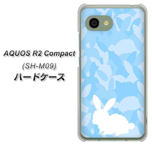 アクオス R2 コンパクト SH-M09 高画質仕上げ 背面印刷 ハードケース【AG805 うさぎ迷彩風(水色)】