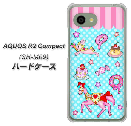 アクオス R2 コンパクト SH-M09 高画質仕上げ 背面印刷 ハードケース【AG828 メリーゴーランド(水色)】
