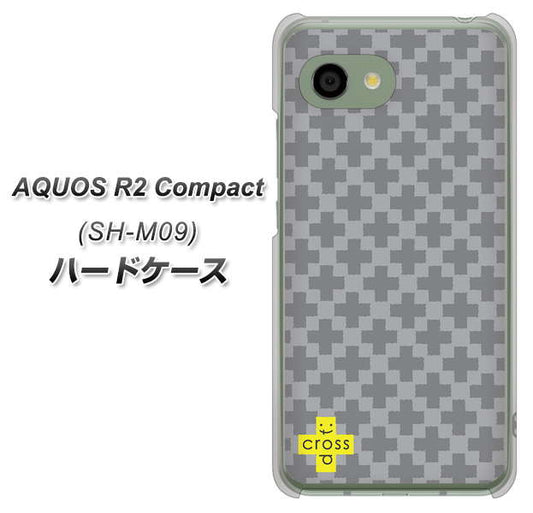 アクオス R2 コンパクト SH-M09 高画質仕上げ 背面印刷 ハードケース【IB900 クロスドット_グレー】