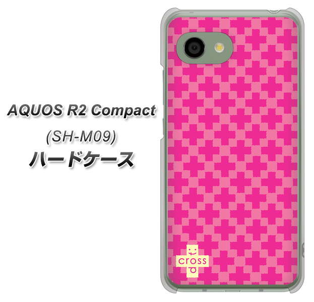 アクオス R2 コンパクト SH-M09 高画質仕上げ 背面印刷 ハードケース【IB901 クロスドット_ピンク】