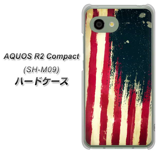 アクオス R2 コンパクト SH-M09 高画質仕上げ 背面印刷 ハードケース【MI805 ヴィンテージアメリカ】