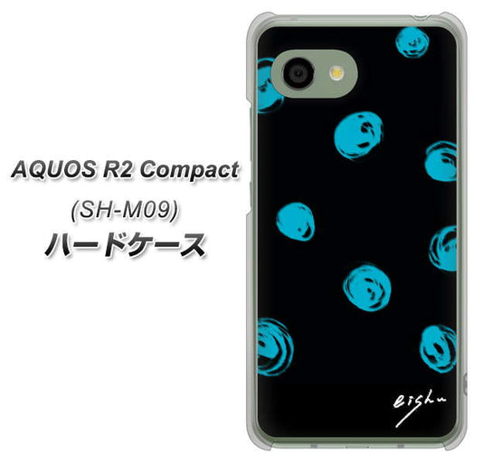 アクオス R2 コンパクト SH-M09 高画質仕上げ 背面印刷 ハードケース【OE838 手描きシンプル ブラック×ブルー】