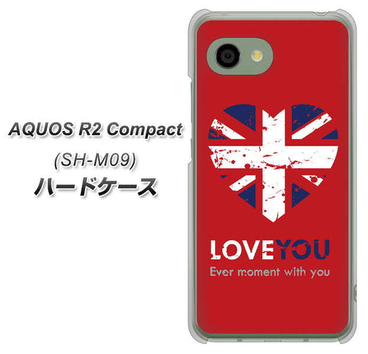 アクオス R2 コンパクト SH-M09 高画質仕上げ 背面印刷 ハードケース【SC804 ユニオンジャック ハートビンテージレッド】