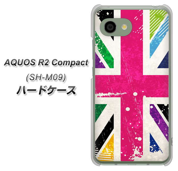 アクオス R2 コンパクト SH-M09 高画質仕上げ 背面印刷 ハードケース【SC806 ユニオンジャック ピンクビンテージ】