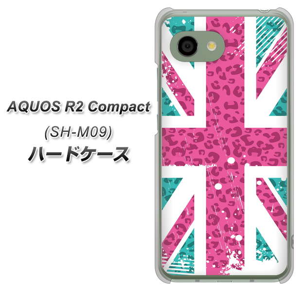 アクオス R2 コンパクト SH-M09 高画質仕上げ 背面印刷 ハードケース【SC807 ユニオンジャック ピンクヒョウ柄】