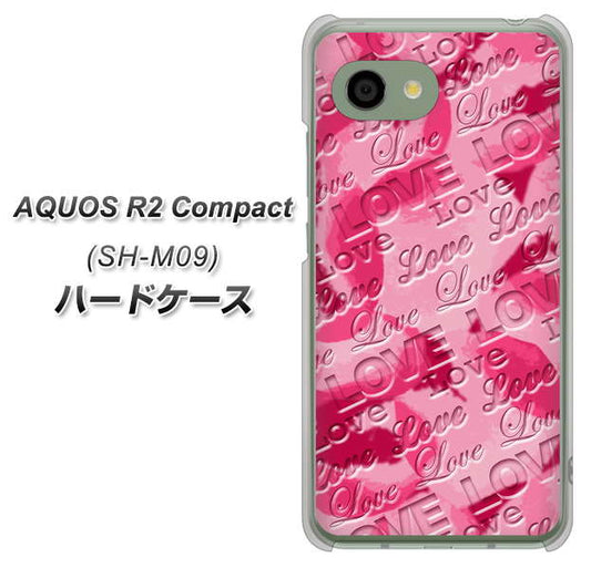 アクオス R2 コンパクト SH-M09 高画質仕上げ 背面印刷 ハードケース【SC845 フラワーヴェルニLOVE濃いピンク(ローズアンディアン)】